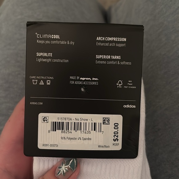 Adidas Men’s 6-Pack Superlite Arch Compression No-Show Socks - Size 6-12 - Picture 4 of 4